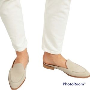 Everlane Cream Modern Suede Loafer Mules Size US 11